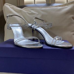 Stuart Weitzman Silver Specchio Sandals